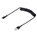 StarTech.com 50cm (20in) USB to Lightning Cable, MFi Certified, Coiled iPhone Charger Cable, Black, Durable TPE Jacket Aramid Fiber, Heavy Duty Coil Lightning Cable