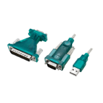 LogiLink USB 2.0 cable, USB-A/M to DB9/M + DB25/M (RS232), Win 11, 1.3 m