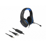DeLOCK 27182 hoofdtelefoon/headset Bedraad Hoofdband Gamen USB Type-A Zwart, Blauw