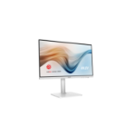 MSI Modern MD241PW 23.8 Inch Monitor with Adjustable Stand, Full HD (1920 x 1080), 75Hz, IPS, 5ms, HDMI, DisplayPort, USB Type-C, Built-in Speakers, Anti-Glare, Anti-Flicker, Less Blue light, TÜV Certified, VESA, Kensington, White