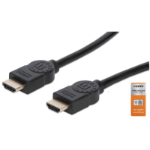 Manhattan Certified Premium HDMI 4K@60Hz Cable with Ethernet, 3m, Suitable for ALL 4K & 1080p/HD Uses - When Upgrading Now or Have It Ready for When You Need It, Black, High Speed, Lifetime Warranty, Equivalent to HDMM3MP