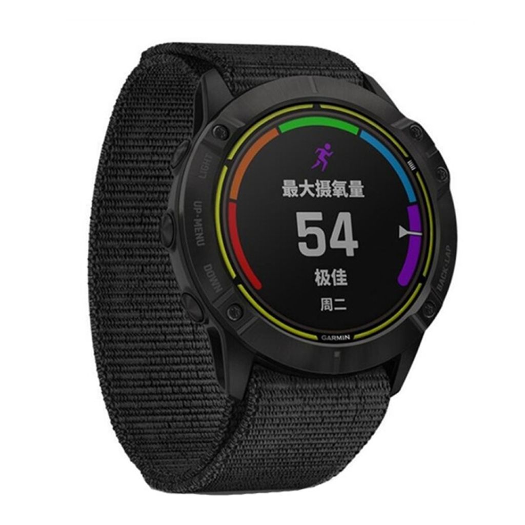 EU Product - Fenix 3/5X Plus/6X/6X Pro/5X/3 HR Nylon Watch Band - Black thumbnail