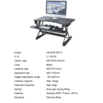 AKHTER Desk Riser Black,Adjustable Height Folding Computer Table Portable,900mmx57mm4,Height Range 150-490mm