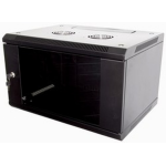Eco NetCab 6U 450mm Deep 19" Wall Cabinet (W600xD450) - Black- Flatpack