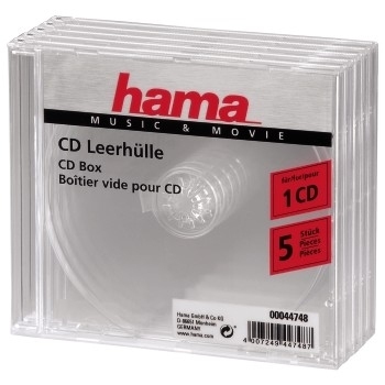 Image of Hama CD/CD-ROM sleeves, clear, 5 pack 1 discs Transparent