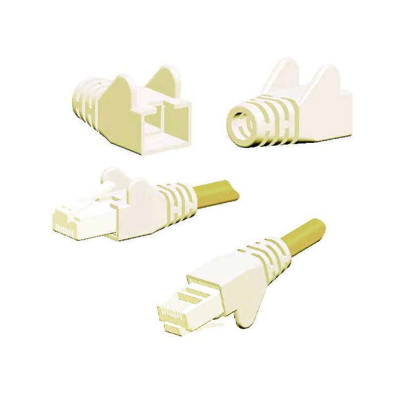 Image of FDL WING MOULDED SNAGPROOF RJ45 CABLE BOOT - WHITE
