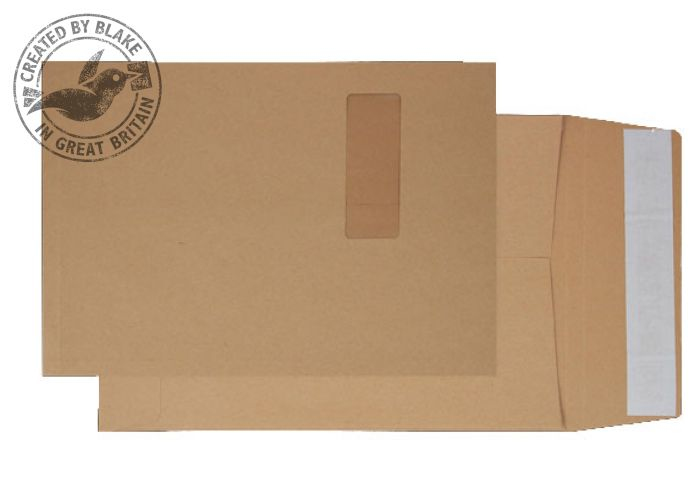 Blake Gusset Pocket Peel and Seal Manilla C4 324×229×25 130gsm (Pk 125)