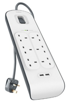 Image of Belkin BSV604AF2M surge protector White 6 AC outlet(s) 2 m