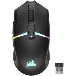 Corsair NIGHTSABRE WIRELESS RGB mouse Gaming Right-hand RF Wireless + Bluetooth + USB Type-A Optical 26000 DPI