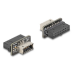 DeLOCK 67238 tussenstuk voor kabels 20-pin USB USB Type-E Zwart, Roestvrijstaal