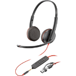 POLY Blackwire 3225 Stereo Headset +USB-C/A Adapter TAA