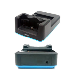 Unitech EA630 1-slot terminal charging only cradle and spare battery charging slot including 5V/3A 1010-900057G PSU (US/EU/UK plugs in the box).  *Compatible with EA630 with or without gun grip or protective boot.