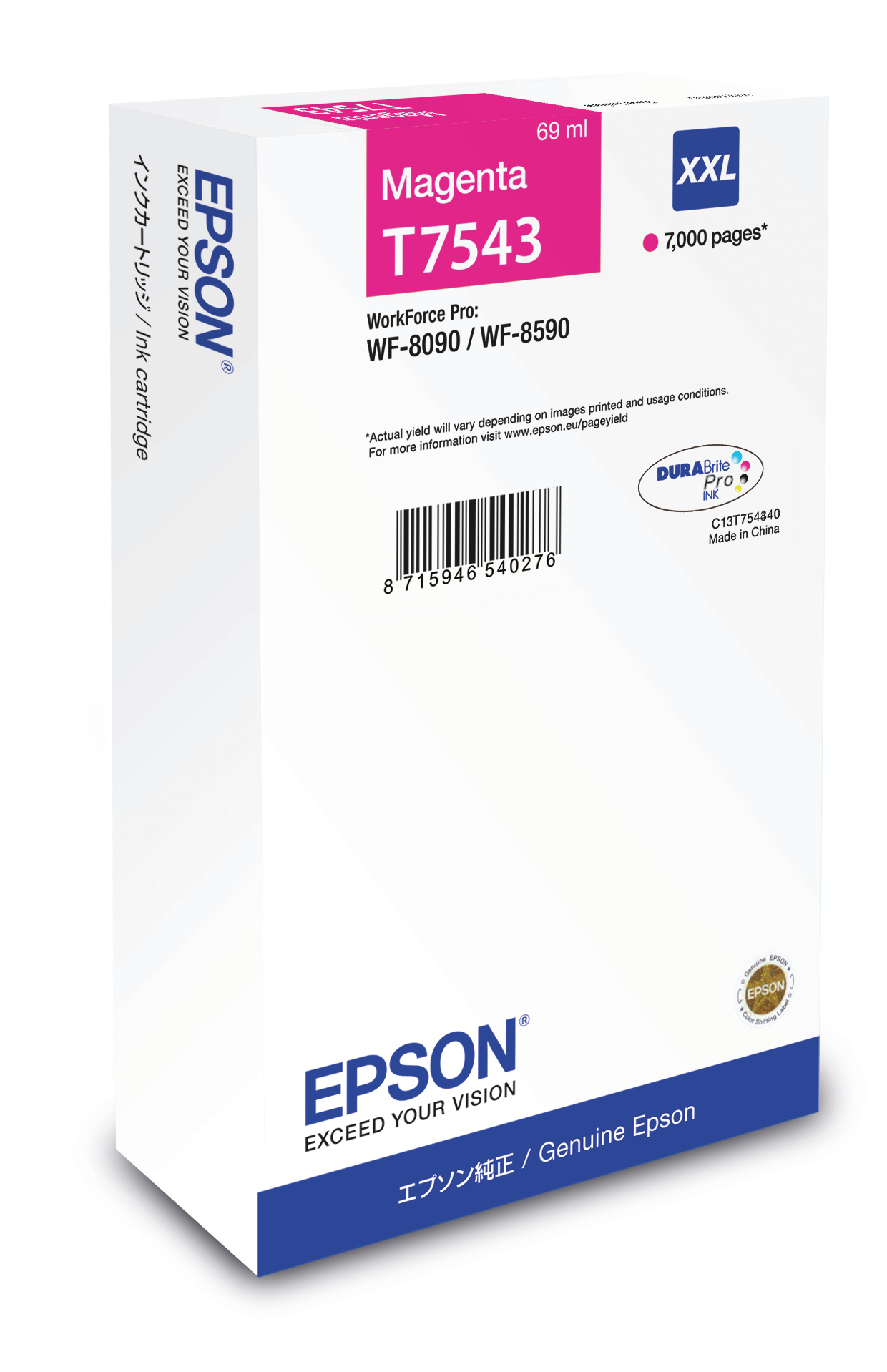 Image of Epson C13T754340/T7543 Ink cartridge magenta, 7K pages ISO/IEC...