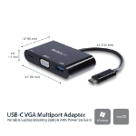 StarTech.com Adaptateur multifonction USB-C vers VGA avec port USB-A et Power Delivery