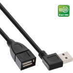 InLine USB 2.0 Smart Cable angled + reversible Type A male / female black 1m