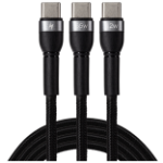 Maplin USB-C to 2 in 1 Multi Charging Cable USB-C 65W and USB-C 12W Braided - 1.2m