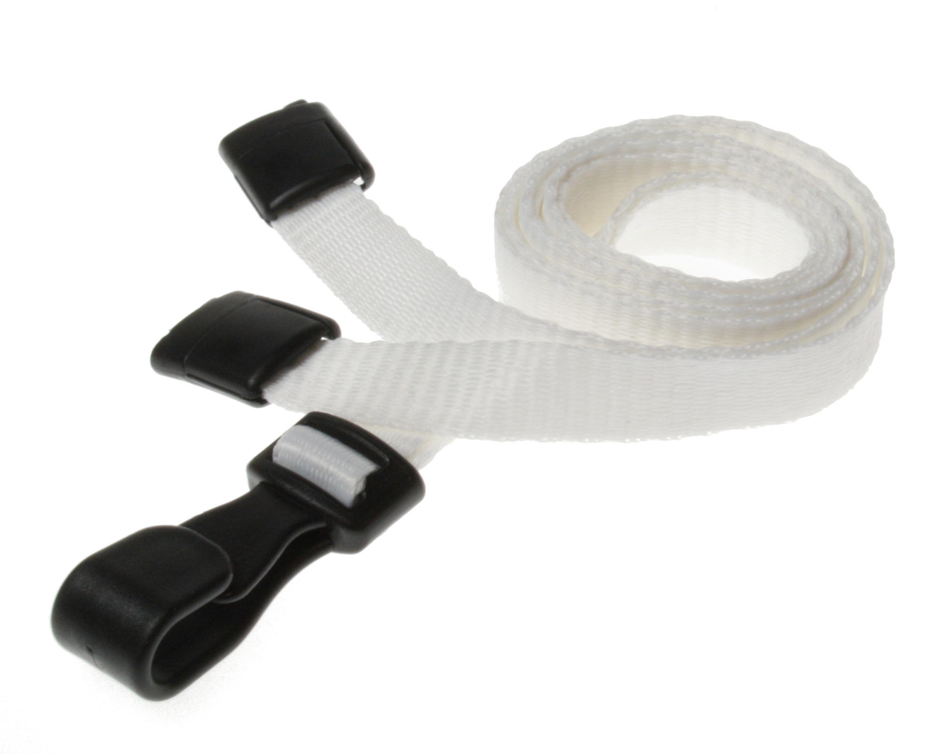 Image of Digital ID 10mm Recycled Plain White Lanyards with Plastic J Clip...