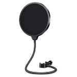 Varr Gaming Pop Filter for Microphones, Clamp fitting (max 4cm), Diaphragm: double seamless membrane and 15.5cm wide, Arm length 35cm, Adjustable 360° for versatile positioning, Sponges included to protect mounting surface, Note Microphone not included