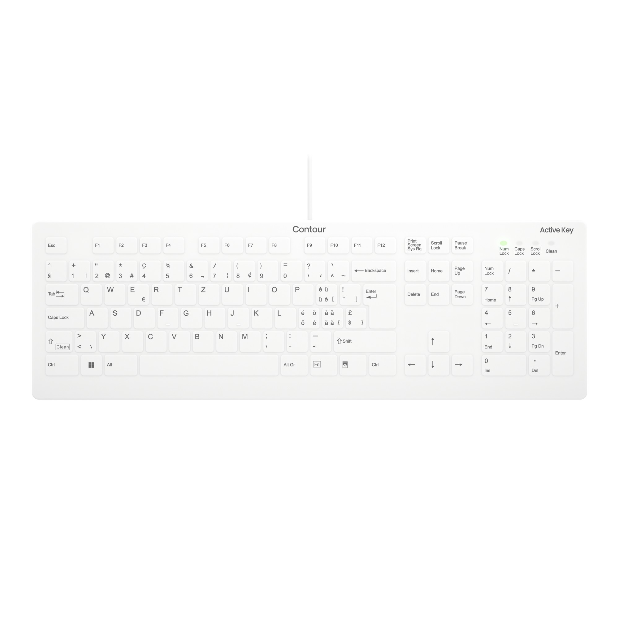 Active Key Contour QuickClean Medical Keyboard Removabl