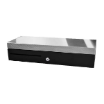 APG Cash Drawer Flip Lid Cash Drawer, Black, SS Front, 460 x 170 x 100, RJ11 cable, 24v Electronic cash drawer