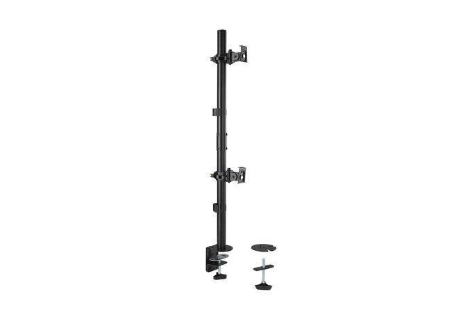 K53802WW KENSINGTON THE VERTICAL STACKING DUAL MONITOR ARM OFFERS STABLE AND SECURE VERTICAL POSITIO