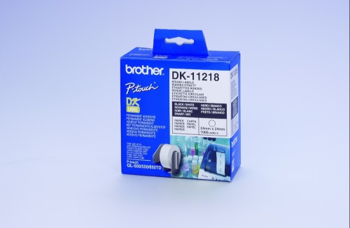 Brother DK-11218 DirectLabel Etikettes round 24mm 1000 for Brother P-Touch QL/700/800/QL 12-102mm/QL 12-103.6mm