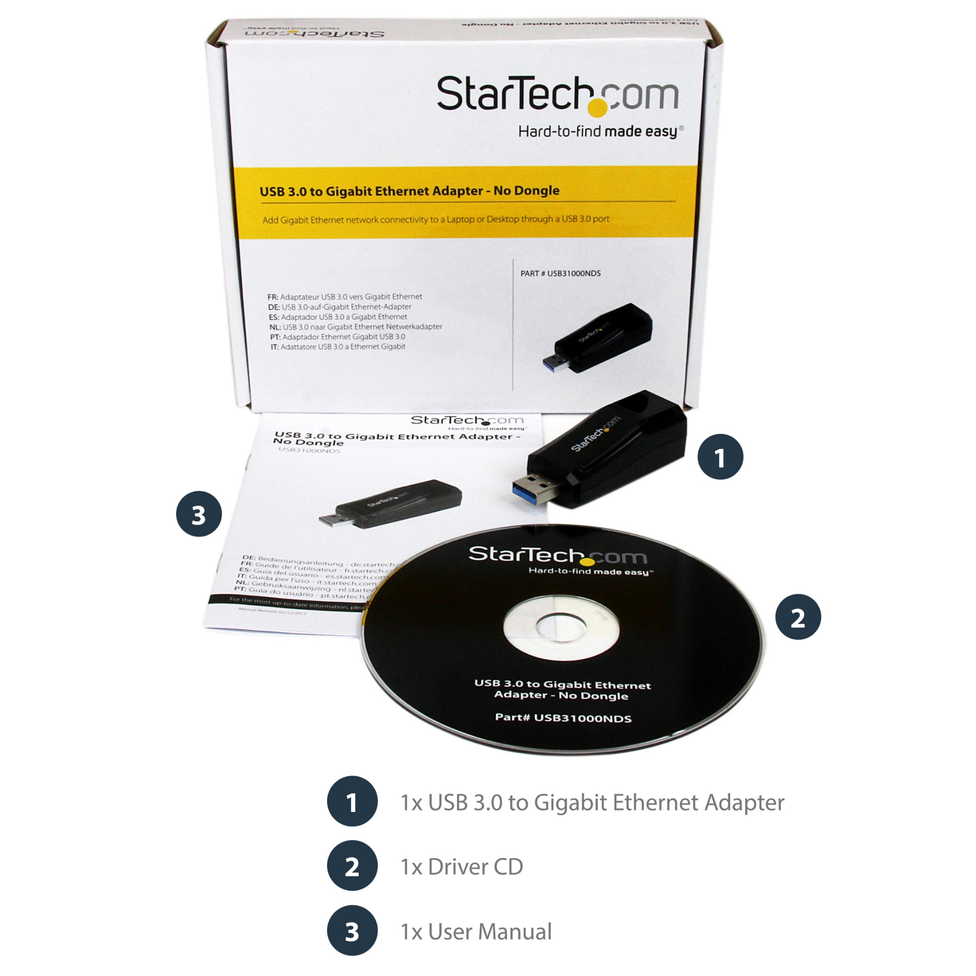 StarTech.com USB 3.0 to Gigabit Ethernet NIC Network Adapter &acirc;&euro;&ldquo; 10/100/1000 Mbps