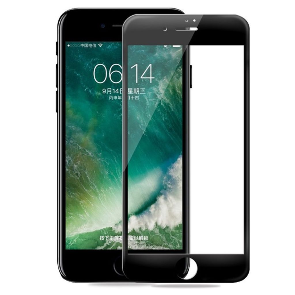EU Product - Full Cover Screen Protector for iPhone 7/8 Plus - Black thumbnail