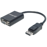 Manhattan 151962 video cable adapter 5.91" (0.15 m) DisplayPort VGA (D-Sub) Black