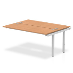 Dynamic Impulse Back-to-Back Bench Desk Extension Kit W1600 x D1600 x H730mm Oak Finish Silver Frame - IB00235 DD
