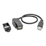 Tripp Lite U024-001-KPA-BK USB cable 11.8" (0.3 m) USB 2.0 DisplayPort USB A Black