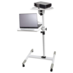 ProperAV Mobile Desk Workstation & Projector Stand - White