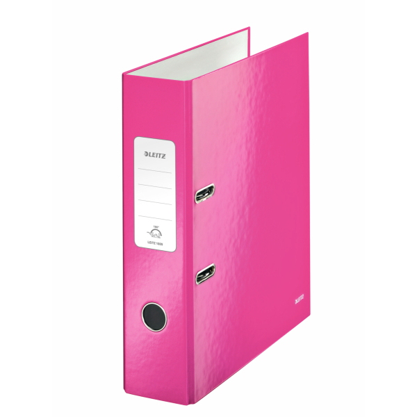 Leitz Wow 180 Lever Arch File 80mm A4 Pink (Pack of 10) 10050023