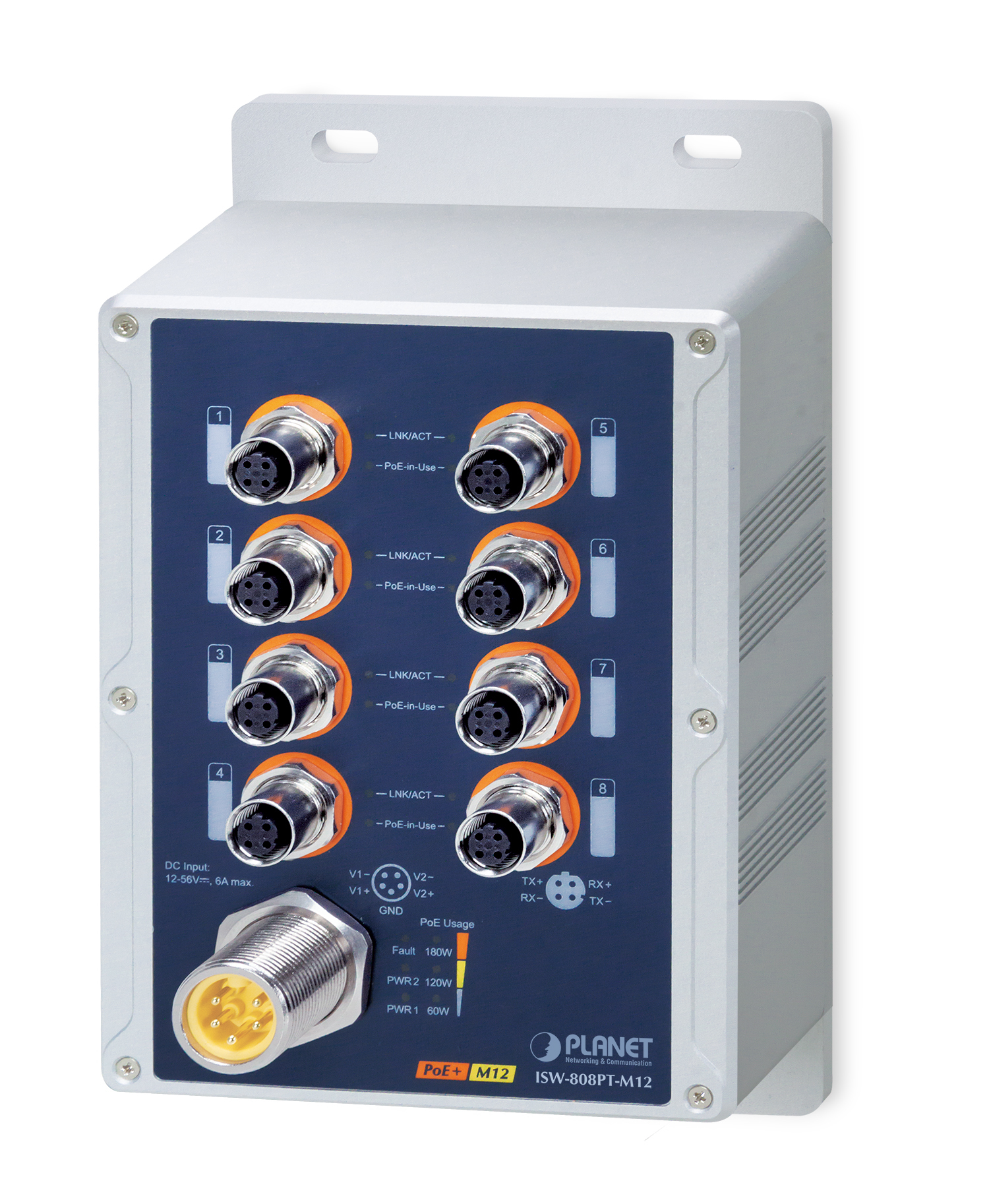 Image of PLANET IP67-rated Industrial 8-Port Unmanaged Power over Ethernet...