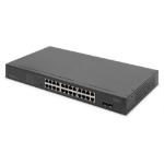 Digitus 24-Port Gigabit Netzwerkswitch, 19 Zoll, unmanaged,2 Uplink Ports, SFP