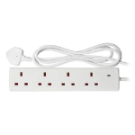Maplin 2m 4 Socket 13A Extension Lead with Neon Indicators - White