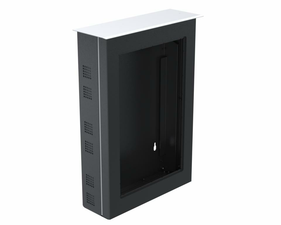 Ergonomic Solutions SpacePole Kiosk & Signage SpacePole outdoor kiosk for Elo 2799L – Wall mounted