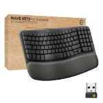 Logitech Wave Keys for Business tangentbord Kontor Trådlös RF + Bluetooth QWERTY Amerikanskt internationellt grafit