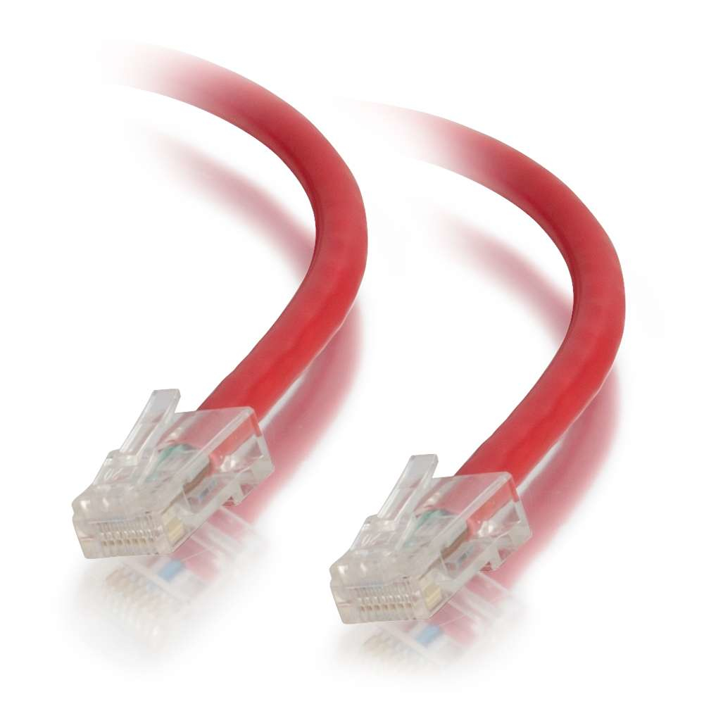 Photos - Cable (video, audio, USB) C2G 0.5m Cat5e Non-Booted Unshielded  Network Patch Cable - Red 83080 (UTP)