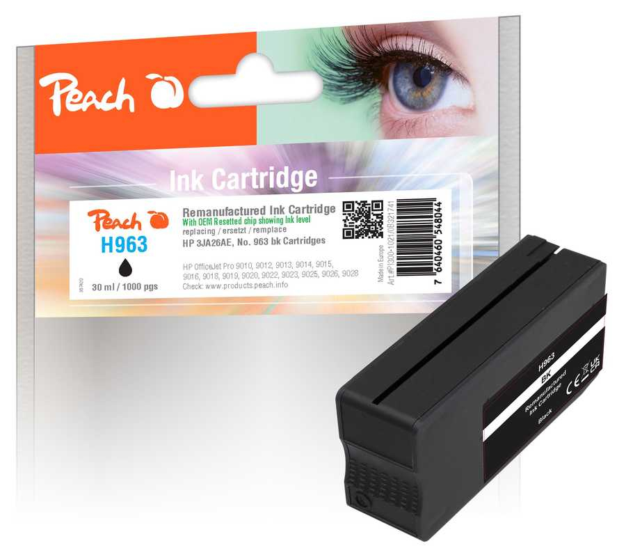 Peach 3JA26AE ink cartridge 1 pc(s) Compatible Black