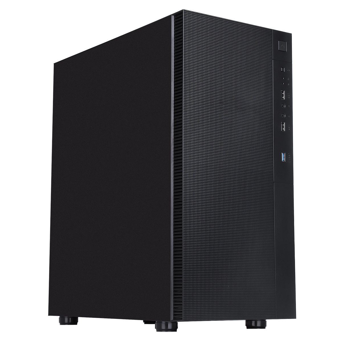 Silent ES Black Mid-Tower Low Noise Computer Case with 2 x 120mm PWM Cooling Fans Included Sound Dampening Material