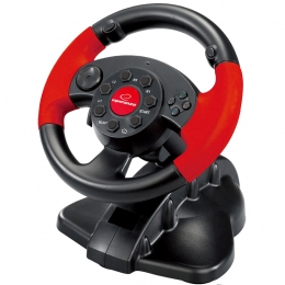 Image of Esperanza EG103 Gaming Controller Black, Red Steering wheel +...