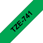 Brother TZE-741 DirectLabel black on green Laminat 18mm x 8m for Brother P-Touch TZ 3.5-18mm/36mm/6-18mm/6-24mm/6-36mm