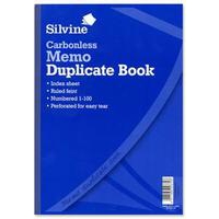 Image of Silvine A4 Duplicate Book Carbonless Ruled 1-100 Taped Cloth...