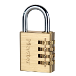 MASTER LOCK 40 mm breed, zelf in te stellen combinatiehangslot; messing afwerking