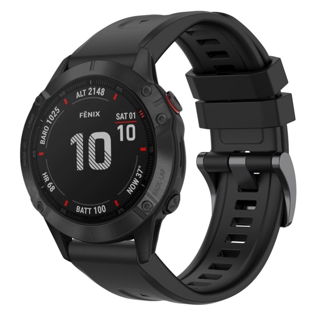 EU Product - Fenix 6 Pro GPS Silicone Watch Band - Black thumbnail