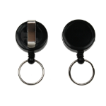 Digital ID Black ID Badge Reels with Key Ring (Pack of 50)