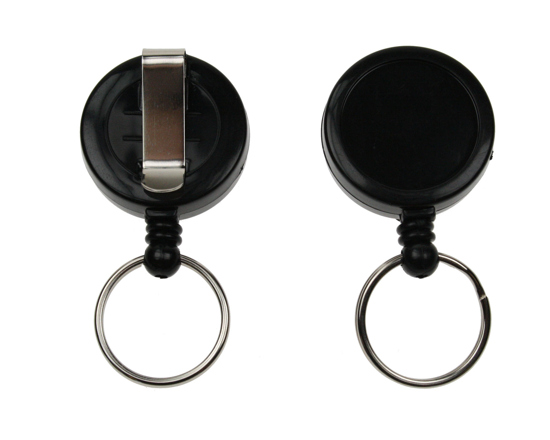 Image of Digital ID Black ID Badge Reels with Key Ring (Pack of 50)