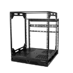 StarTech.com 19in 12U Sliding Rotating Open Frame Network Rack - 4 Post AV/Data Rack - 16.7" Deep Slide-Out IT Equipment Rack w/Cable Management Pull Out/Pivoting Computer/Communications Rack