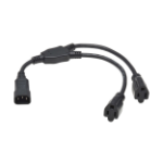 Tripp Lite P002-18N-2R power cable Black 18.1" (0.46 m) IEC C14 2 x NEMA 5-15R